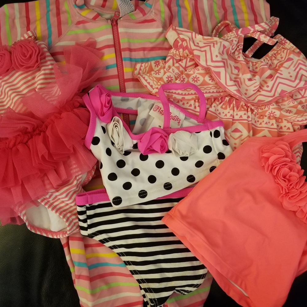 Colorful Baby Swimsuits Lot - Mostly 6-12m